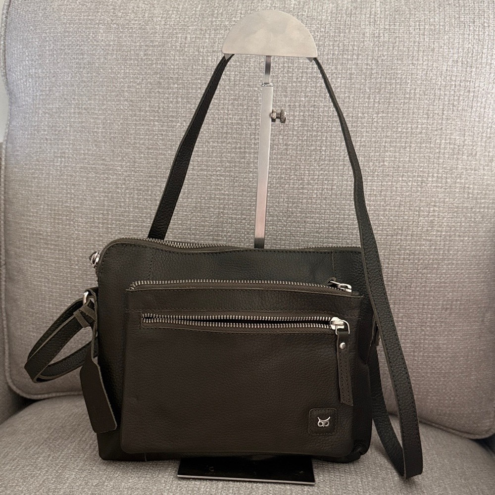 Wise Owl green Leather crossbody Bag
